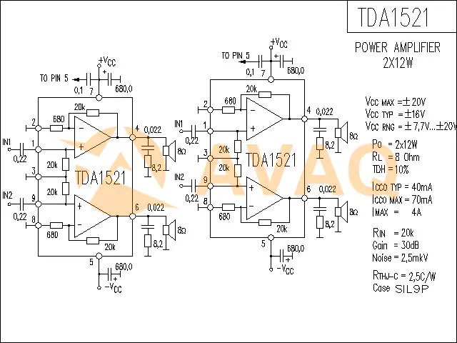 TDA1521 Circuit