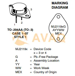 MJ21193G Marking Diagram