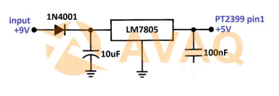 effective solution for the PT2399 power supply